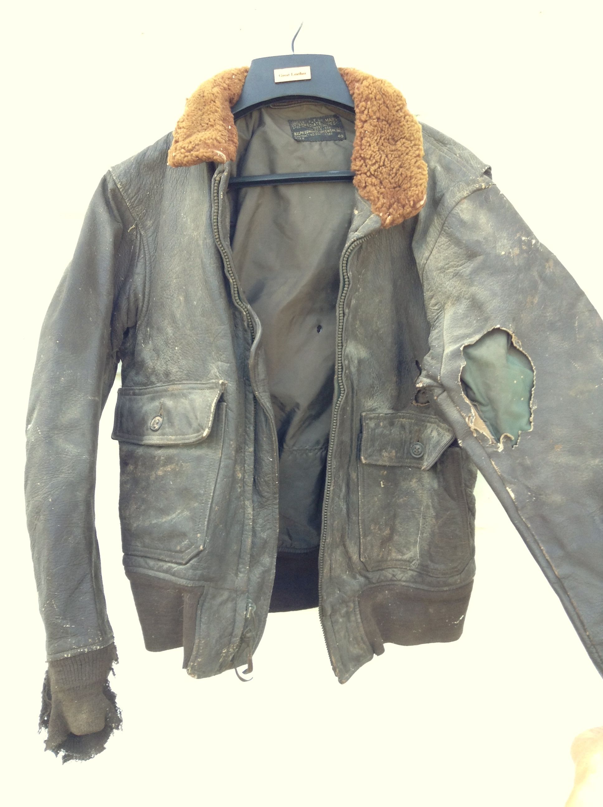 G1 flight jacket in need of repair